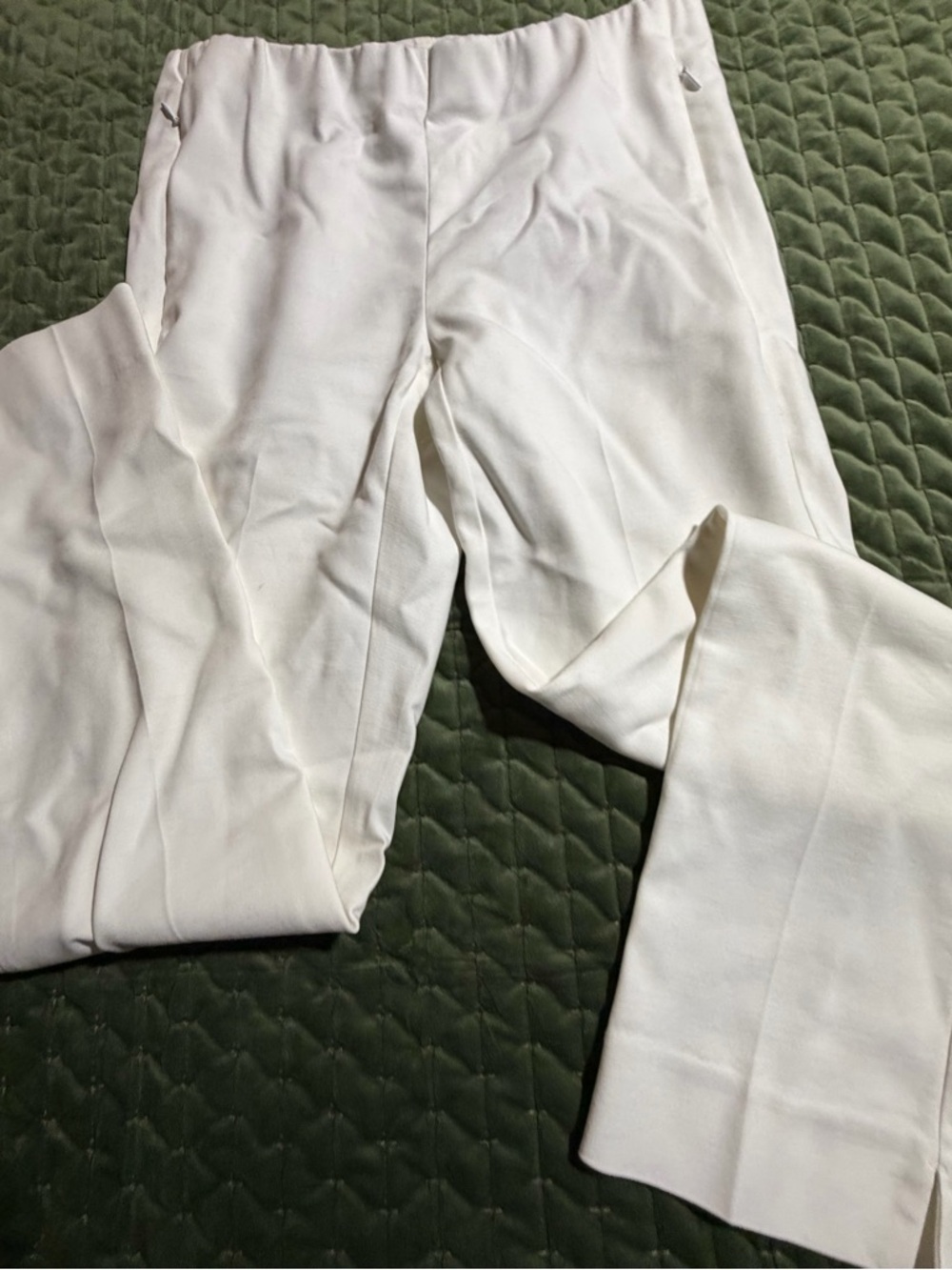 J. Jill Essential Cotton Stretch white pants‎ pull on size 4 pockets - Picture 3 of 13